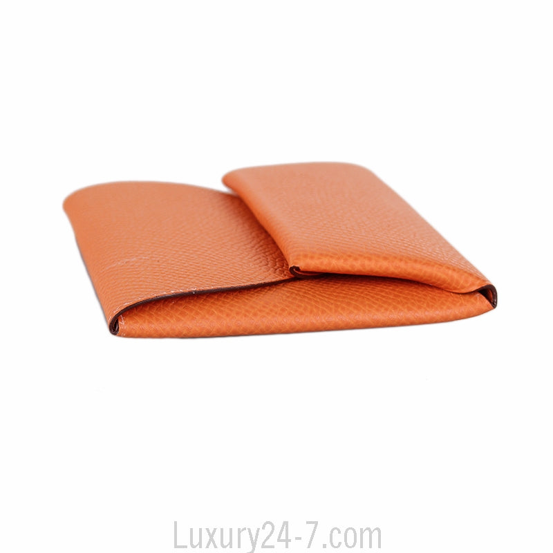 Hermes Orange H Bastia Change Purse