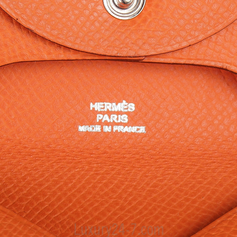 Hermes Orange H Bastia Change Purse
