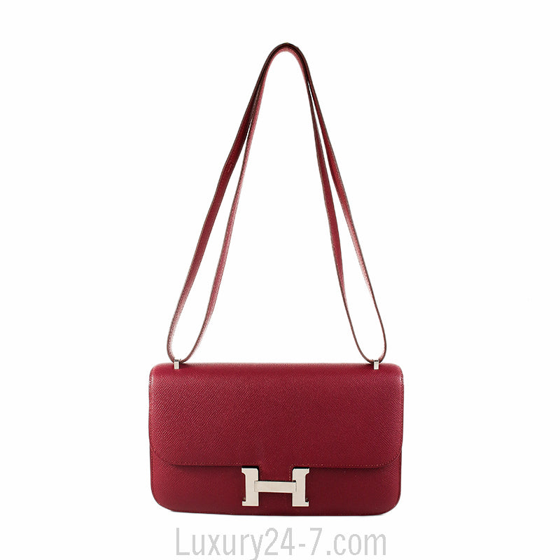 Hermes Epsom Rouge H 25cm Constance Elan Bag