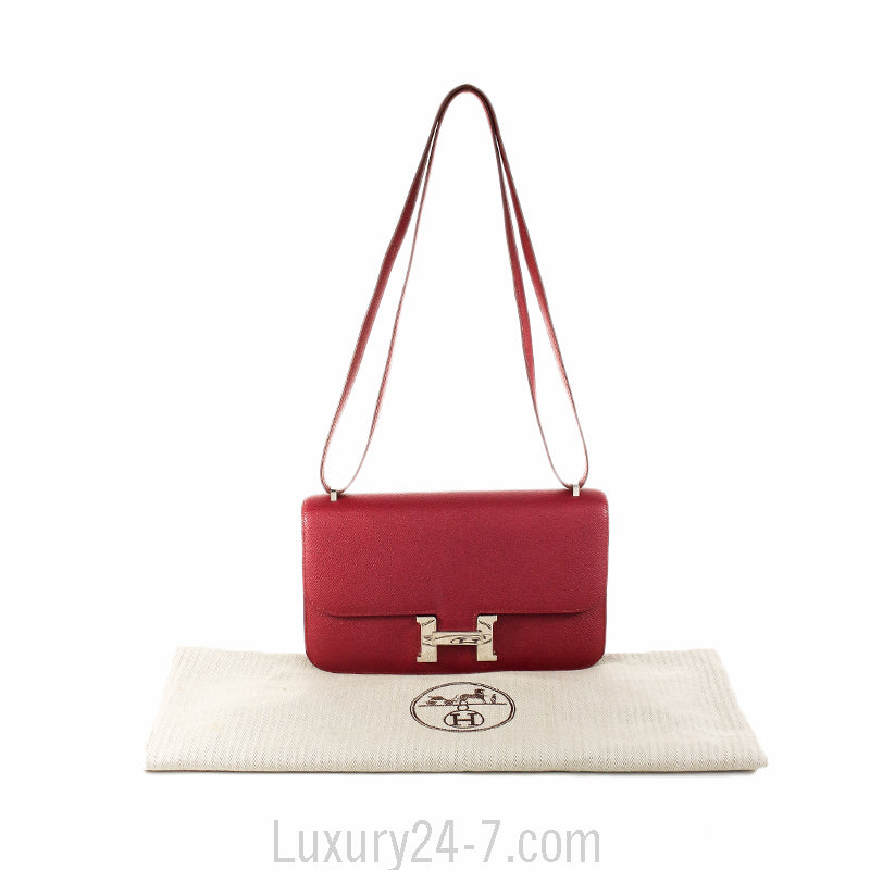 Hermes Epsom Rouge H 25cm Constance Elan Bag