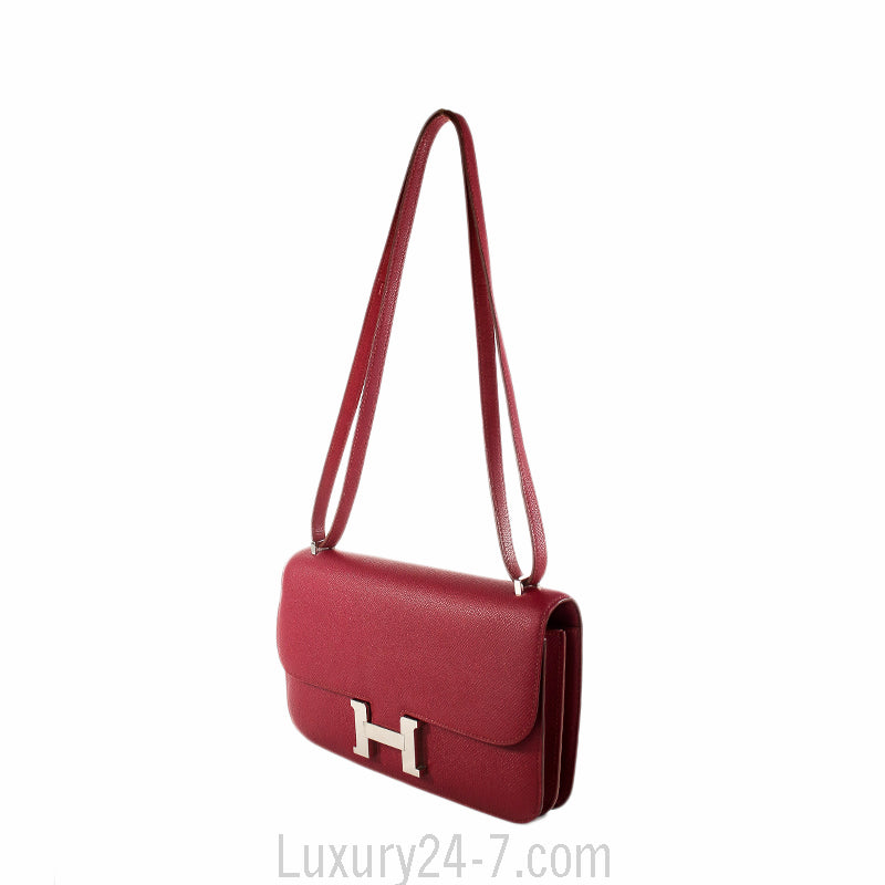 Hermes Epsom Rouge H 25cm Constance Elan Bag