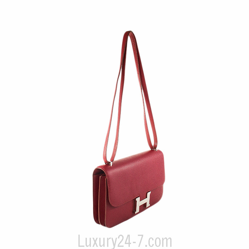 Hermes Epsom Rouge H 25cm Constance Elan Bag