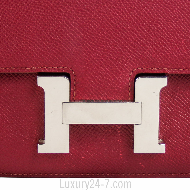 Hermes Epsom Rouge H 25cm Constance Elan Bag
