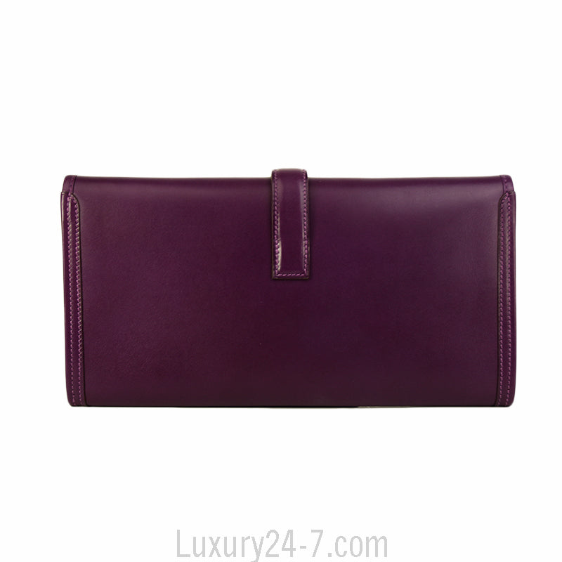 Hermes Violet Jige Elan 29 Clutch Bag
