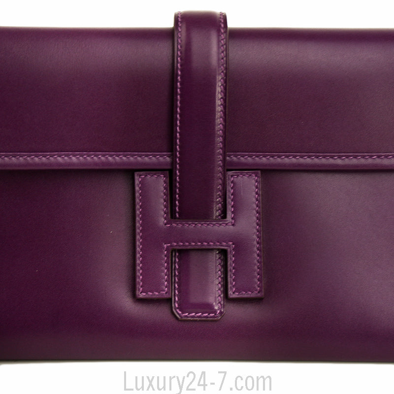 Hermes Violet Jige Elan 29 Clutch Bag