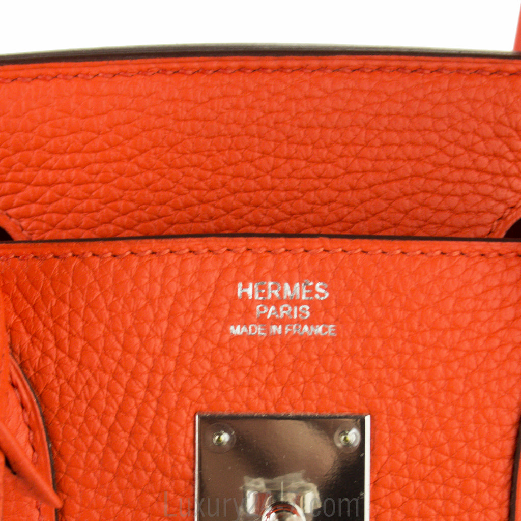 Hermes 30cm Poppy Clemence Birkin Bag