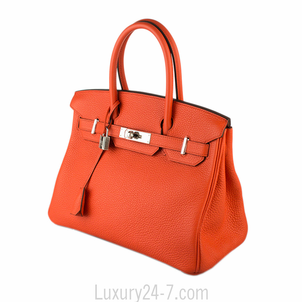 Hermes 30cm Poppy Clemence Birkin Bag