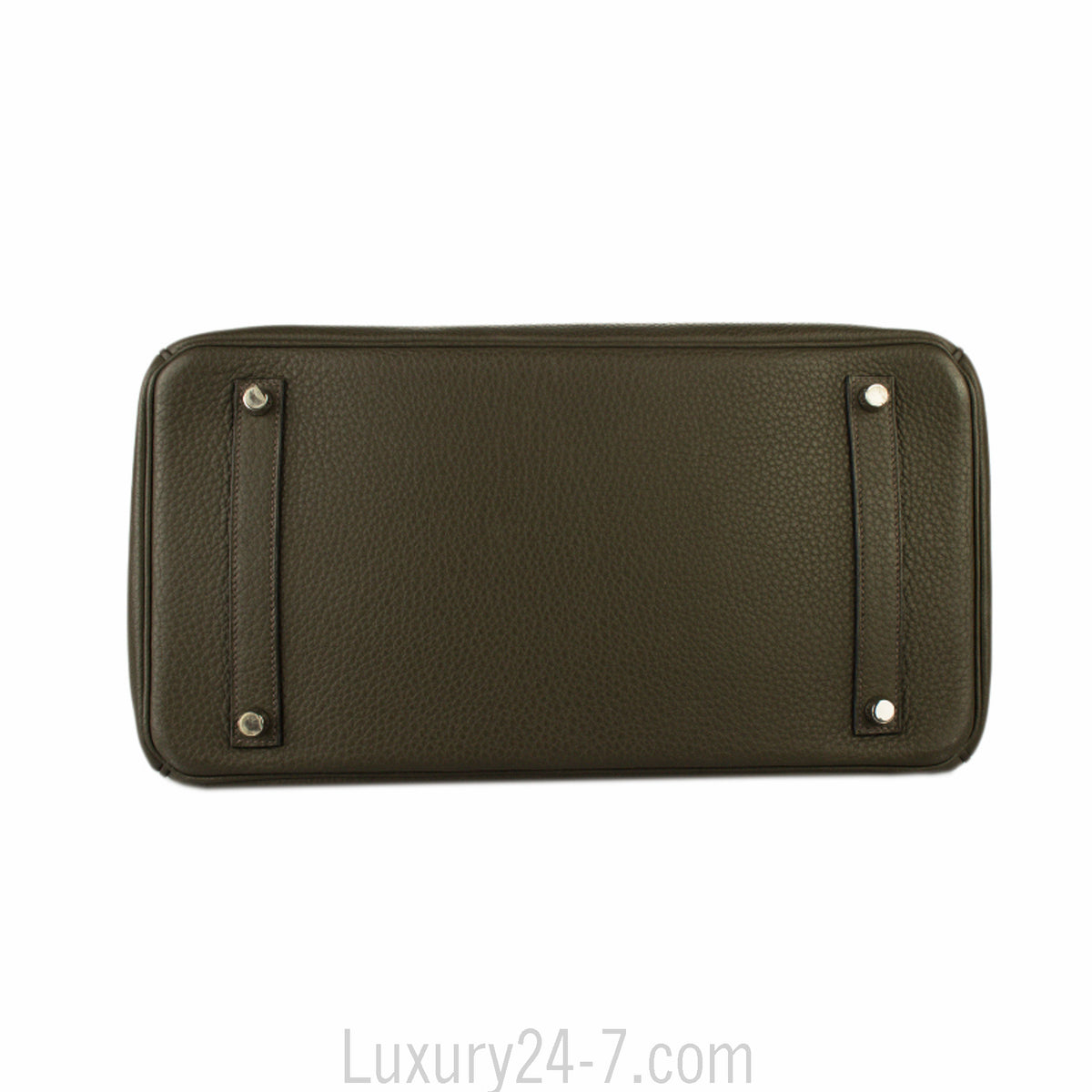 Hermes 35cm Birkin Vert Olive Clemence Handbag
