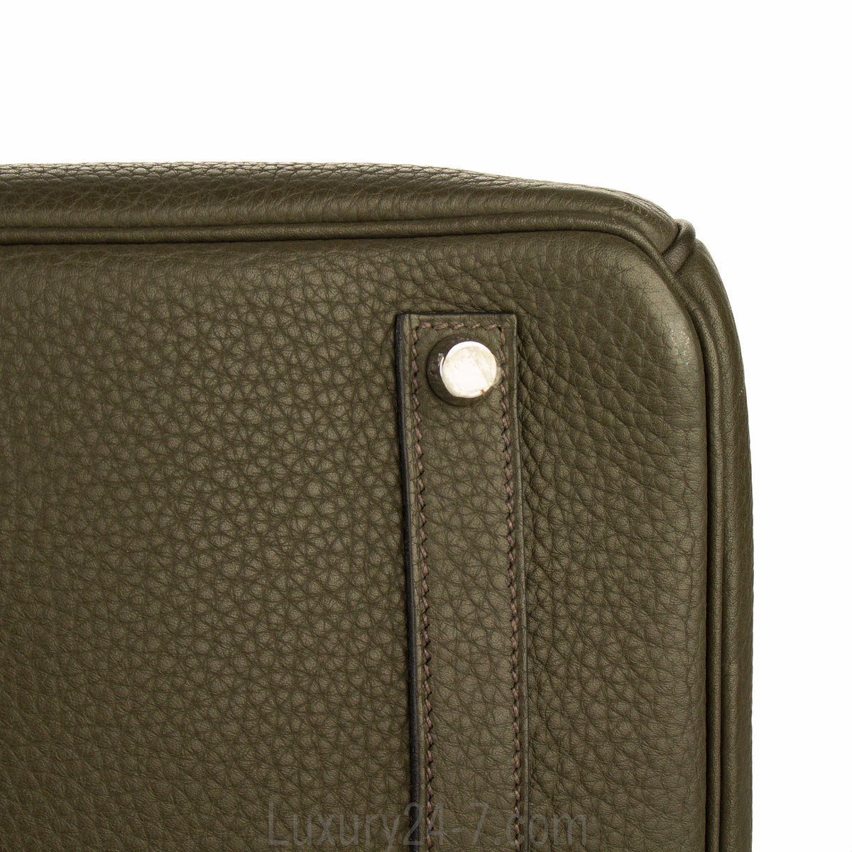Hermes 35cm Birkin Vert Olive Clemence Handbag