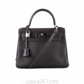 Hermes Graphite Epsom Kelly Sellier 28cm Handbag