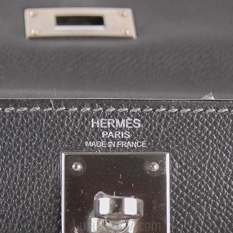Hermes Graphite Epsom Kelly Sellier 28cm Handbag