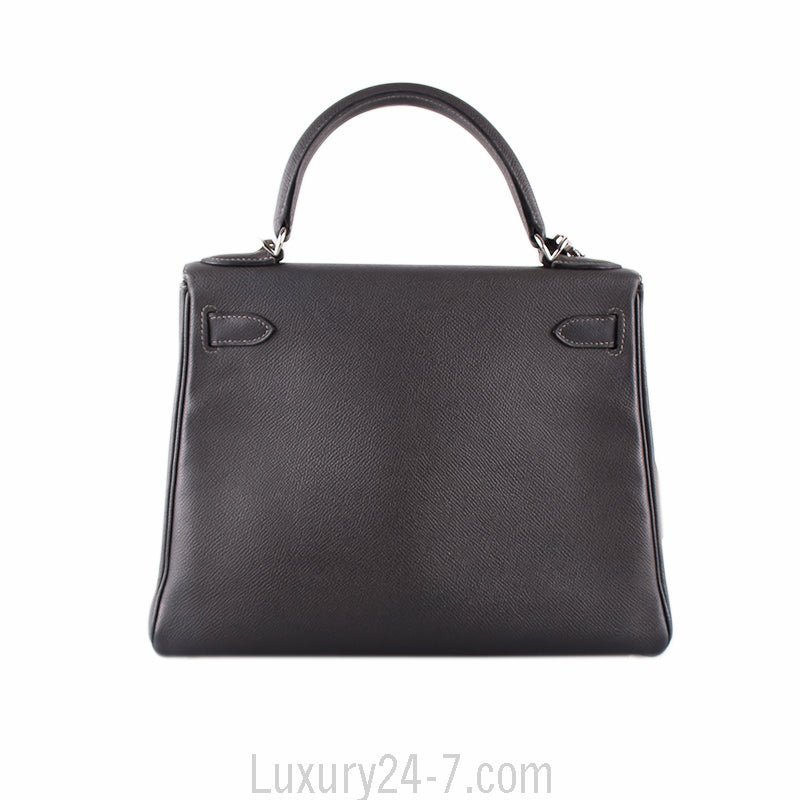 Hermes Graphite Epsom Kelly Sellier 28cm Handbag