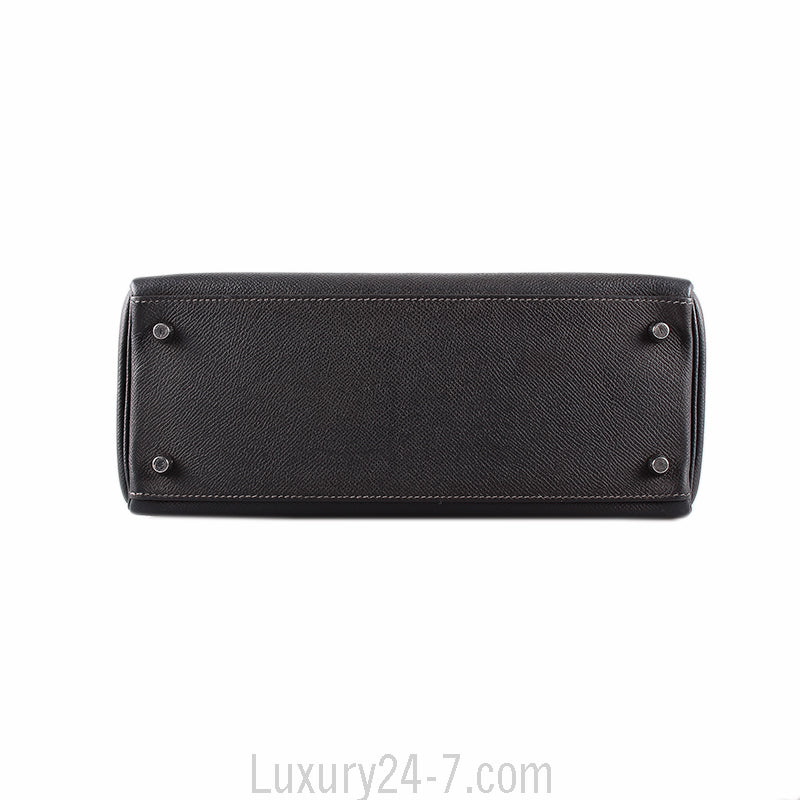 Hermes Graphite Epsom Kelly Sellier 28cm Handbag