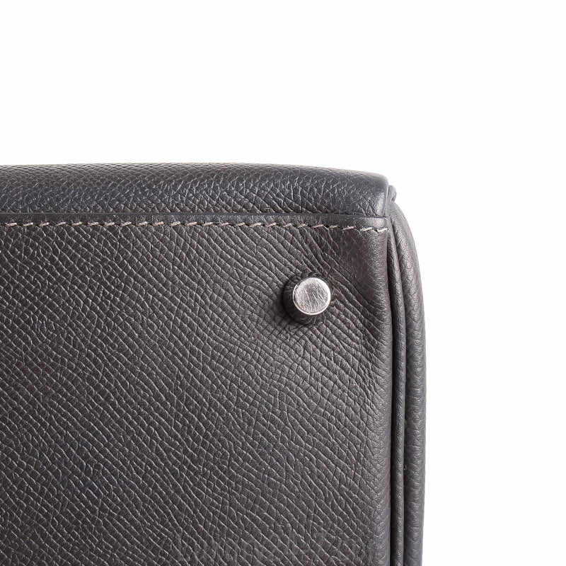 Hermes Graphite Epsom Kelly Sellier 28cm Handbag