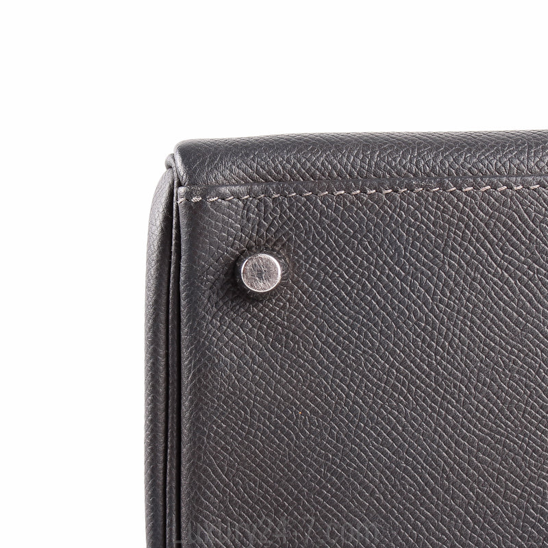 Hermes Graphite Epsom Kelly Sellier 28cm Handbag