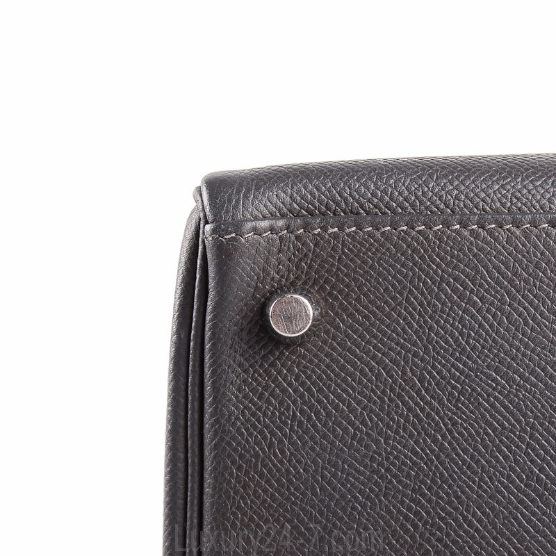 Hermes Graphite Epsom Kelly Sellier 28cm Handbag