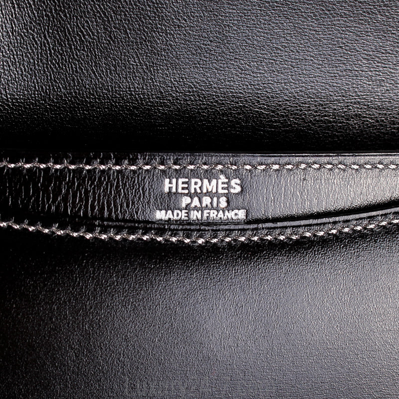 Hermes Black Leather Navette Clutch