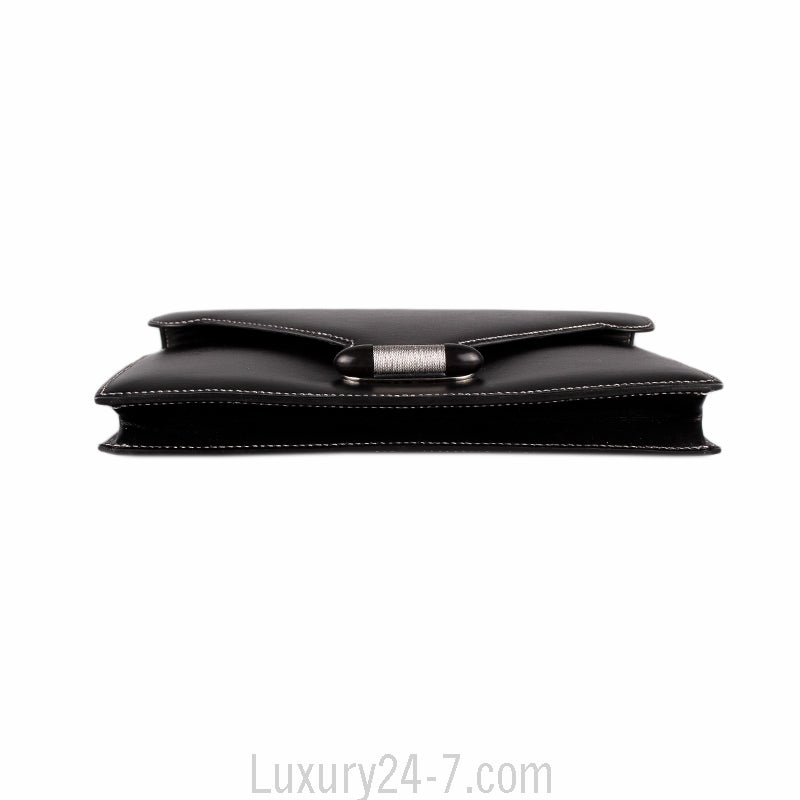Hermes Black Leather Navette Clutch