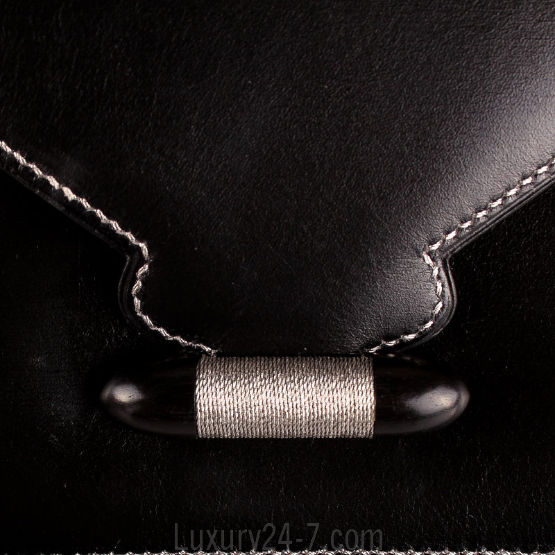 Hermes Black Leather Navette Clutch