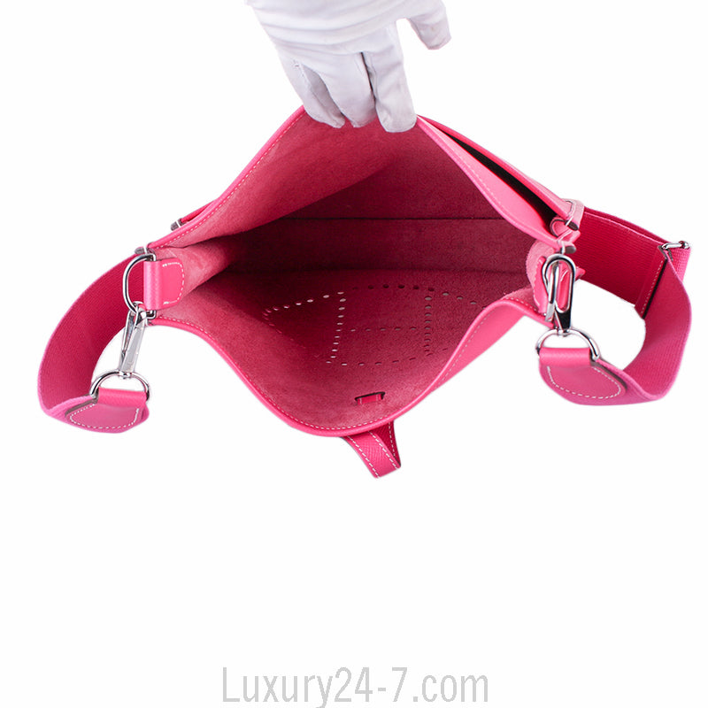 Hermes Rose Tyrien Evelyne III PM Messenger Bag