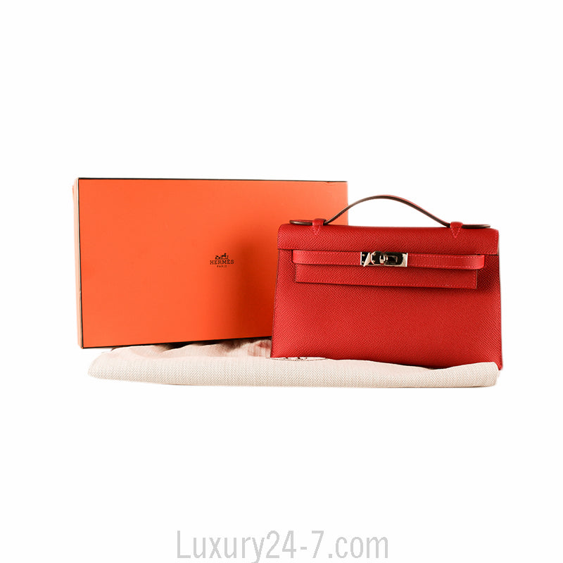 Hermes Epsom Rouge Casaque Kelly Pochette