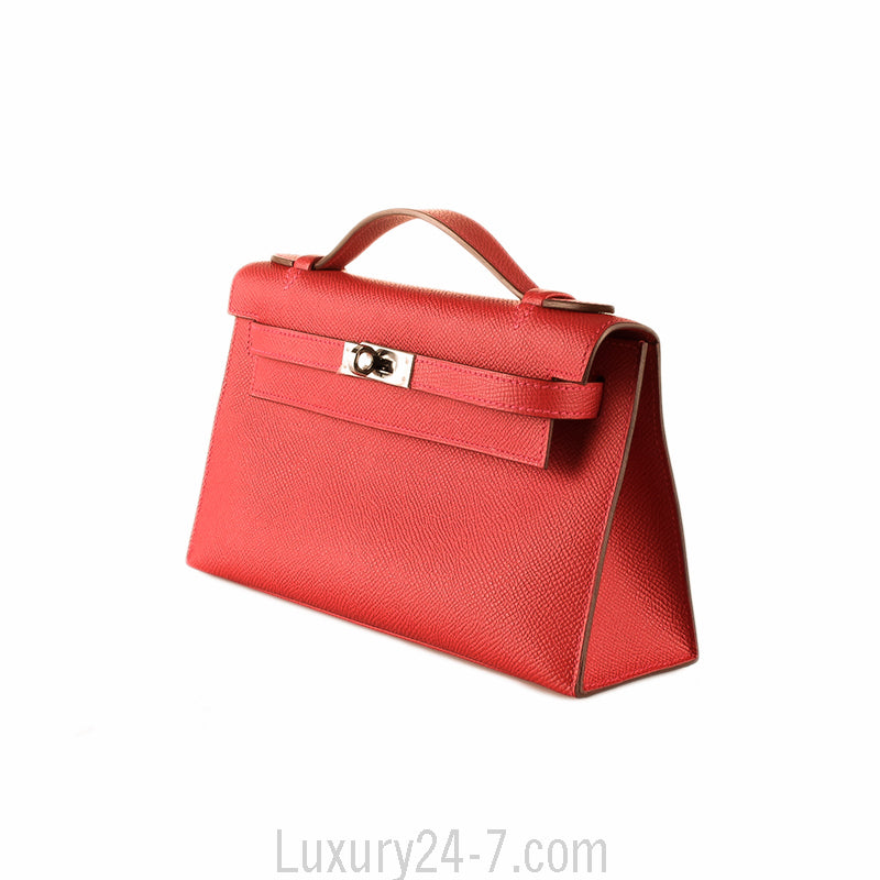 Hermes Epsom Rouge Casaque Kelly Pochette