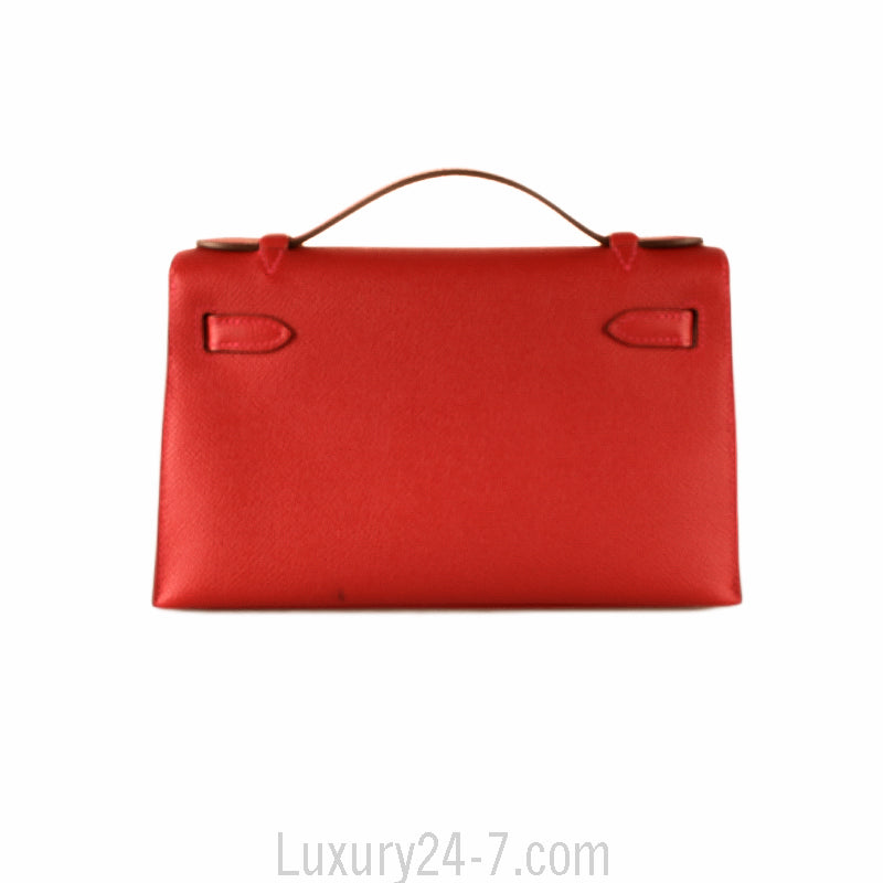 Hermes Epsom Rouge Casaque Kelly Pochette