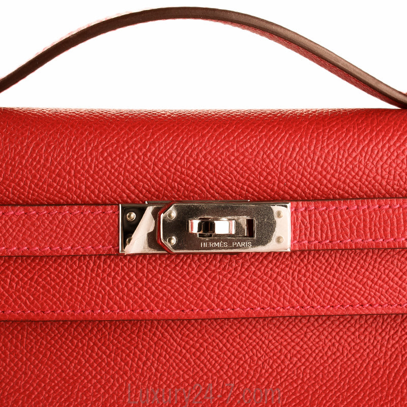 Hermes Epsom Rouge Casaque Kelly Pochette