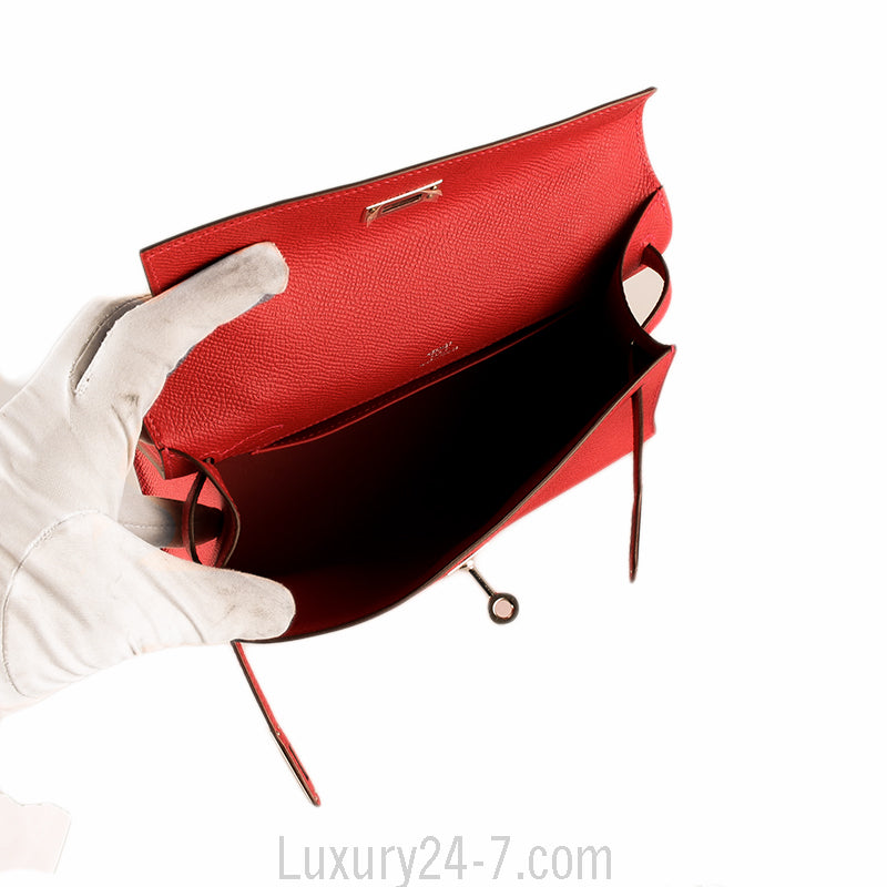 Hermes Epsom Rouge Casaque Kelly Pochette
