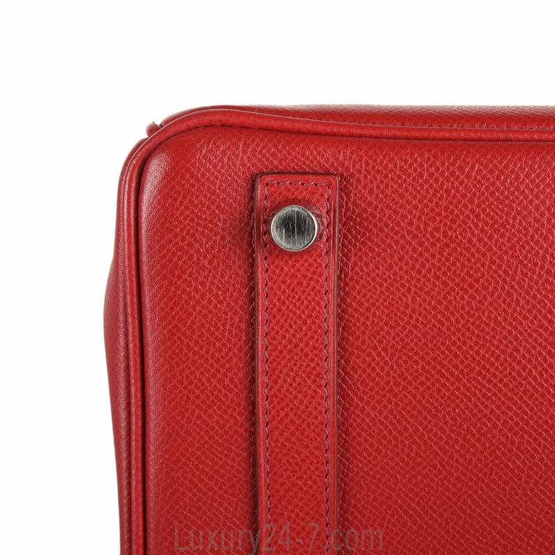 Hermes Rouge Garance Epsom 25cm Birkin Handbag