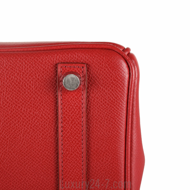 Hermes Rouge Garance Epsom 25cm Birkin Handbag