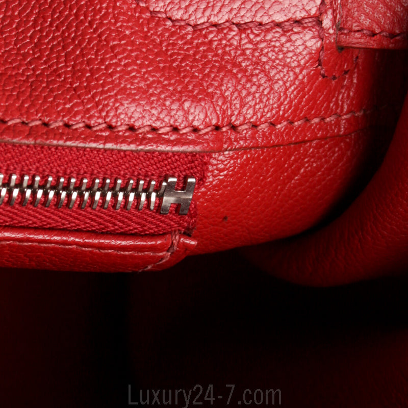 Hermes Rouge Garance Epsom 25cm Birkin Handbag