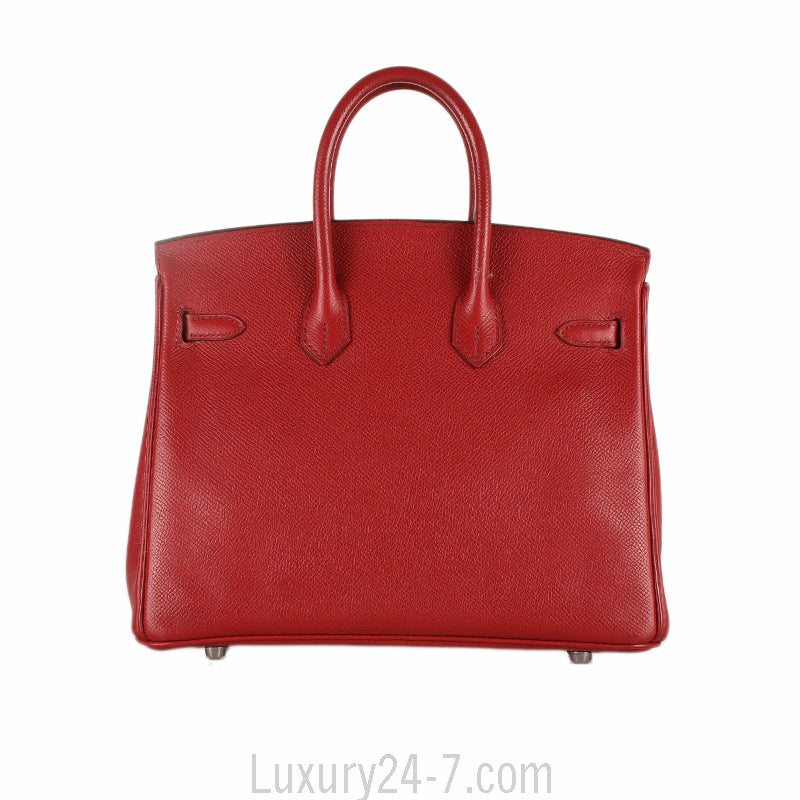 Hermes Rouge Garance Epsom 25cm Birkin Handbag