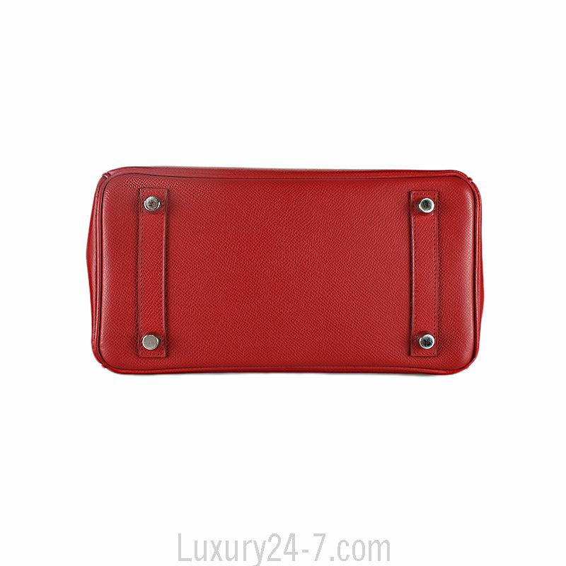 Hermes Rouge Garance Epsom 25cm Birkin Handbag