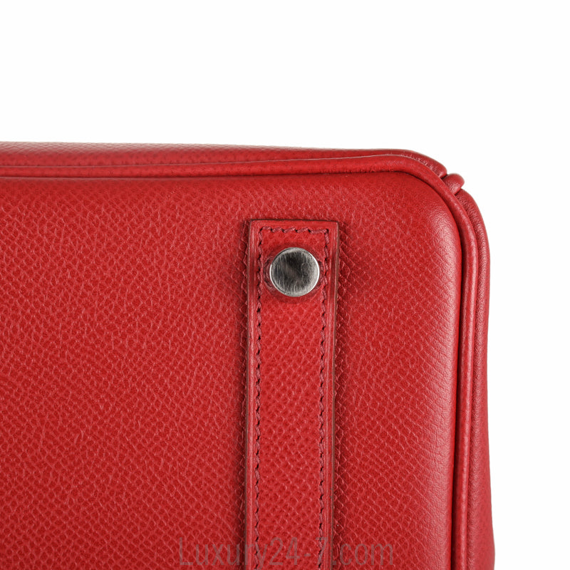 Hermes Rouge Garance Epsom 25cm Birkin Handbag
