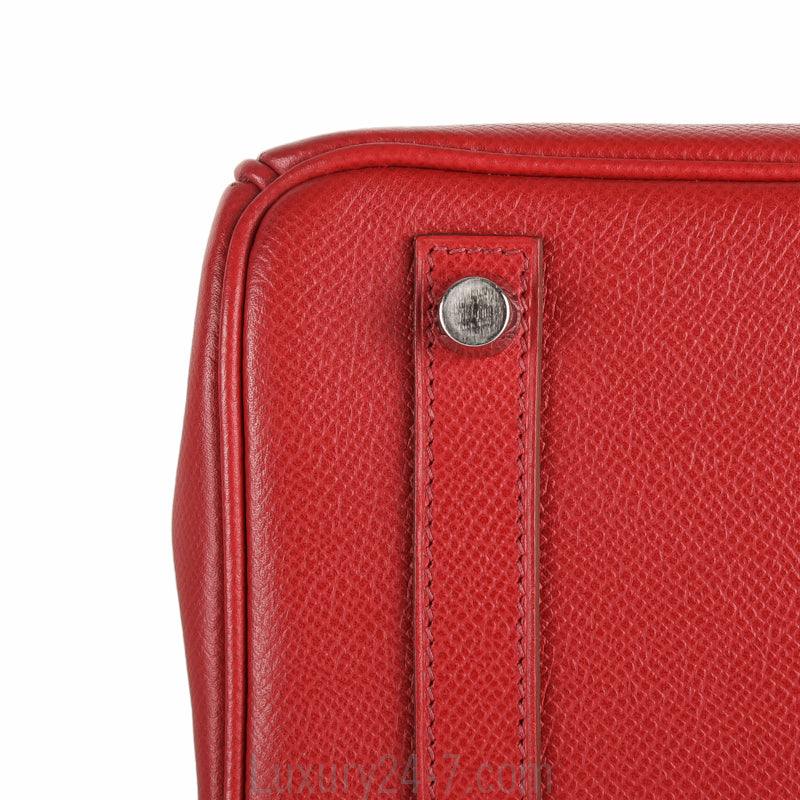 Hermes Rouge Garance Epsom 25cm Birkin Handbag