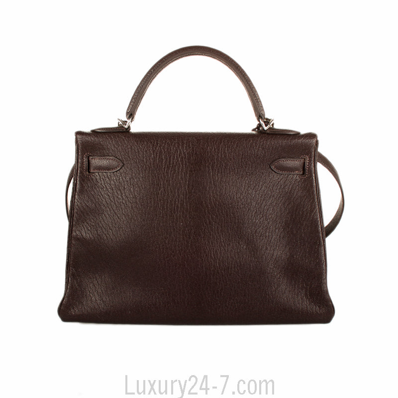 Hermes Cacaon Chevre Mysore Kelly Retourne 32 Bag