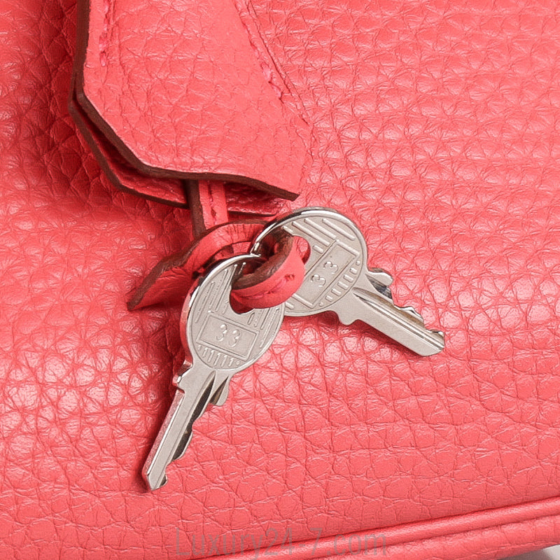 Hermes Rose Lipstick Clemence Birkin 35 Handbag