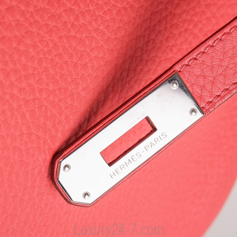Hermes Rose Lipstick Clemence Birkin 35 Handbag