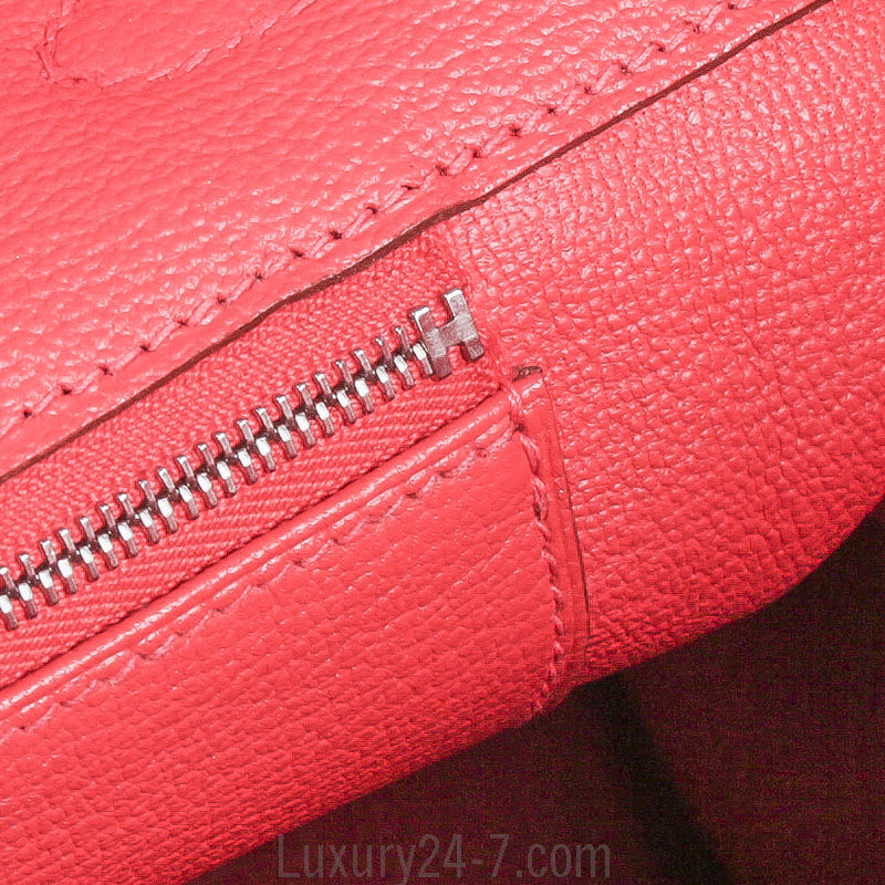 Hermes Rose Lipstick Clemence Birkin 35 Handbag