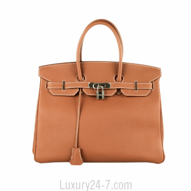 Hermes Gold Togo Birkin 35 Handbag