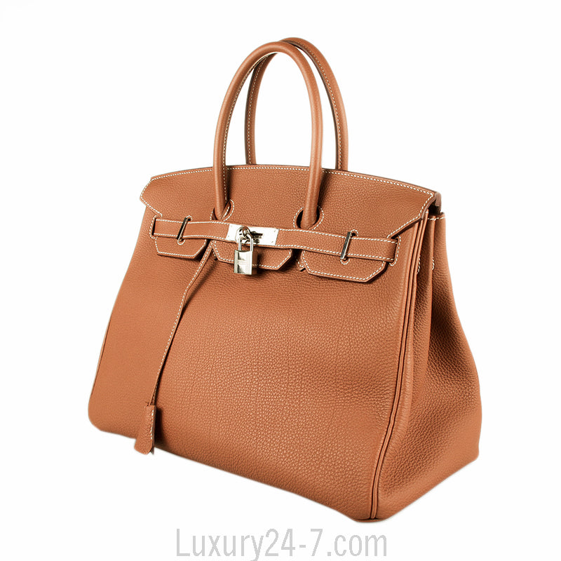 Hermes Gold Togo Birkin 35 Handbag