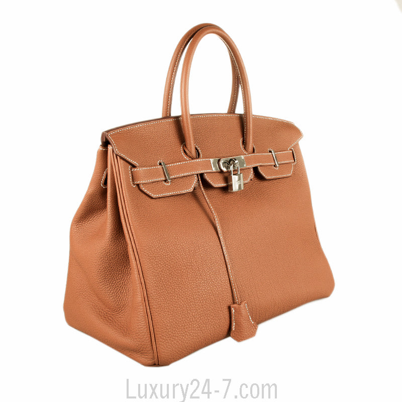 Hermes Gold Togo Birkin 35 Handbag