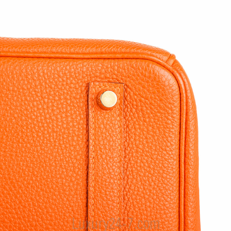 Hermes Orange H Togo Birkin 35 GHW