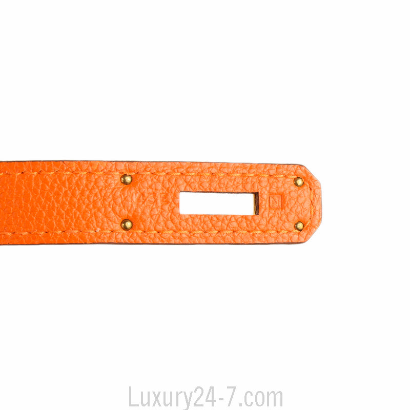 Hermes Orange H Togo Birkin 35 GHW