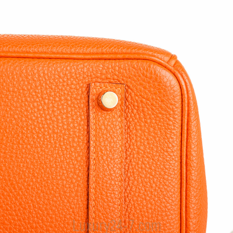 Hermes Orange H Togo Birkin 35 GHW