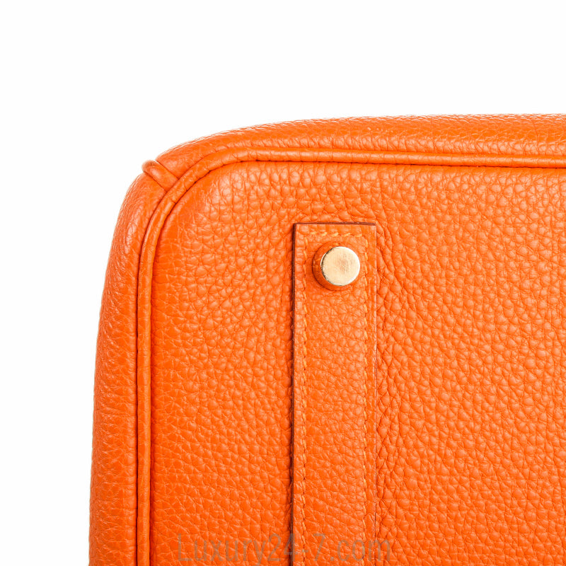 Hermes Orange H Togo Birkin 35 GHW
