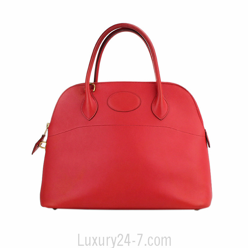 Hermes Rouge Swift Bolide 31 Bag