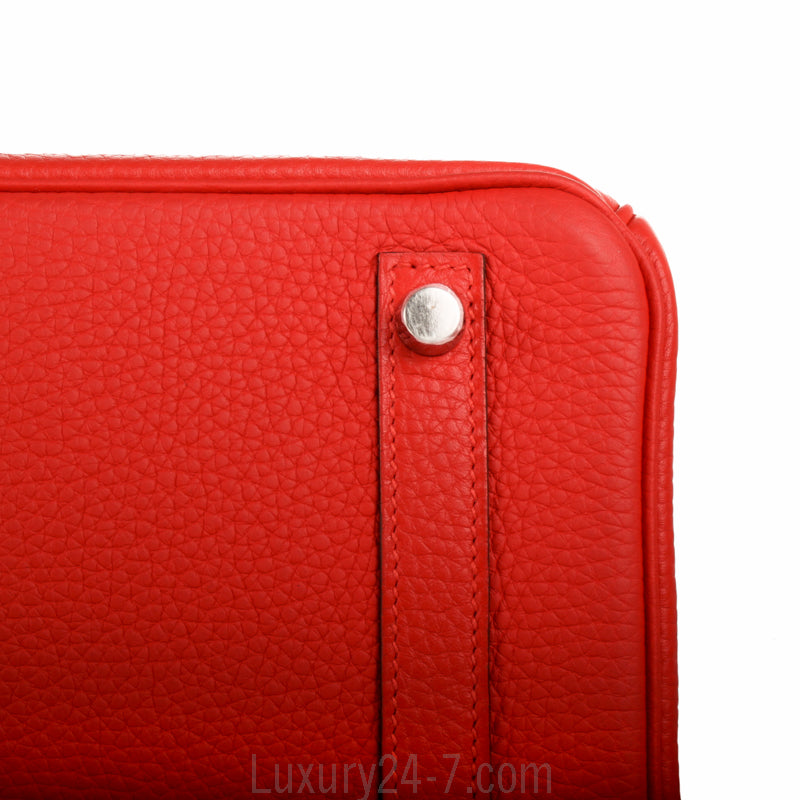 Hermes Rouge Tomate Clemence Birkin 30 Bag