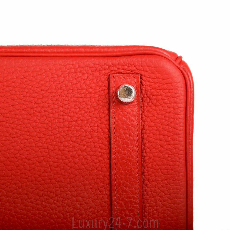 Hermes Rouge Tomate Clemence Birkin 30 Bag